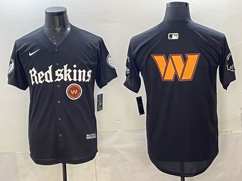 Men 2025 Nike Washington Redskins Blank Black 5th generation Joint Name Limited NFL Jersey 09